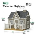 thumbnail image 3 of Little Cottage Co. 6x8 Victorian Playhouse with Floor, Deck and Rail, Outdoor Wood Do-It-Yourself Kit, 3 of 12