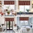 thumbnail image 5 of Dark Brown Farmhouse Short Window Curtain Valances, Vintage Country Monochrome Chocolate Color Rod Pocket Kitchen Valances for Living Room Bedroom Bathroom Cafe 54" x 18", 5 of 8
