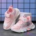 thumbnail image 2 of Siilsaa Dress Shoes For Girls Sports With Lights Breathable Princess Lightweight Casual Lighting Up Night Light Toddler Sneakers Pink,18-24 Months, 2 of 5