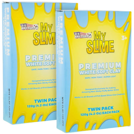 My Slime White Soft Clay for Stretchy Slime Making - Two 4 Ounce
