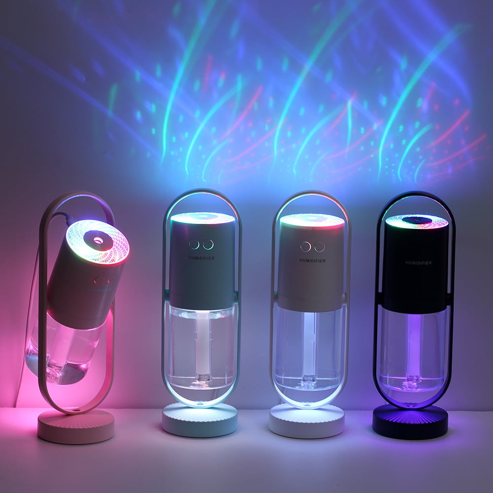 Rechargeable Mini Humidifier, Colorful Cool Mist Humidifier with 7 Color Light, Small Personal Desktop Humidifier for Baby Bedroom, Office, Nursery, Travel with Auto Shut-Off, Super Quiet