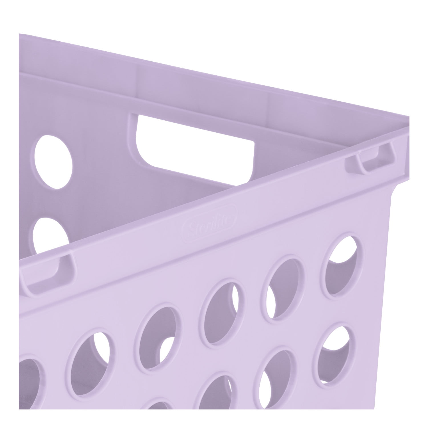 Sterilite File Crate, Versatile Plastic Storage Bin with Through Handles, Fits Letter & Legal-sized Hanging Files, Stackable, Lavender