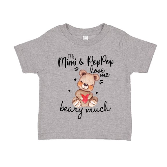 My Mimi and Pop Pop Love Me Beary Much Toddler T-Shirt 2T Athletic Heather