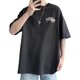thumbnail image 1 of Hombres Verano Top Media Manga Estampados Frescos Cuello Redondo Suelto Suave Transpirable Hombres Camiseta para Fiesta Salida Escuela Negro XL, 1 of 8