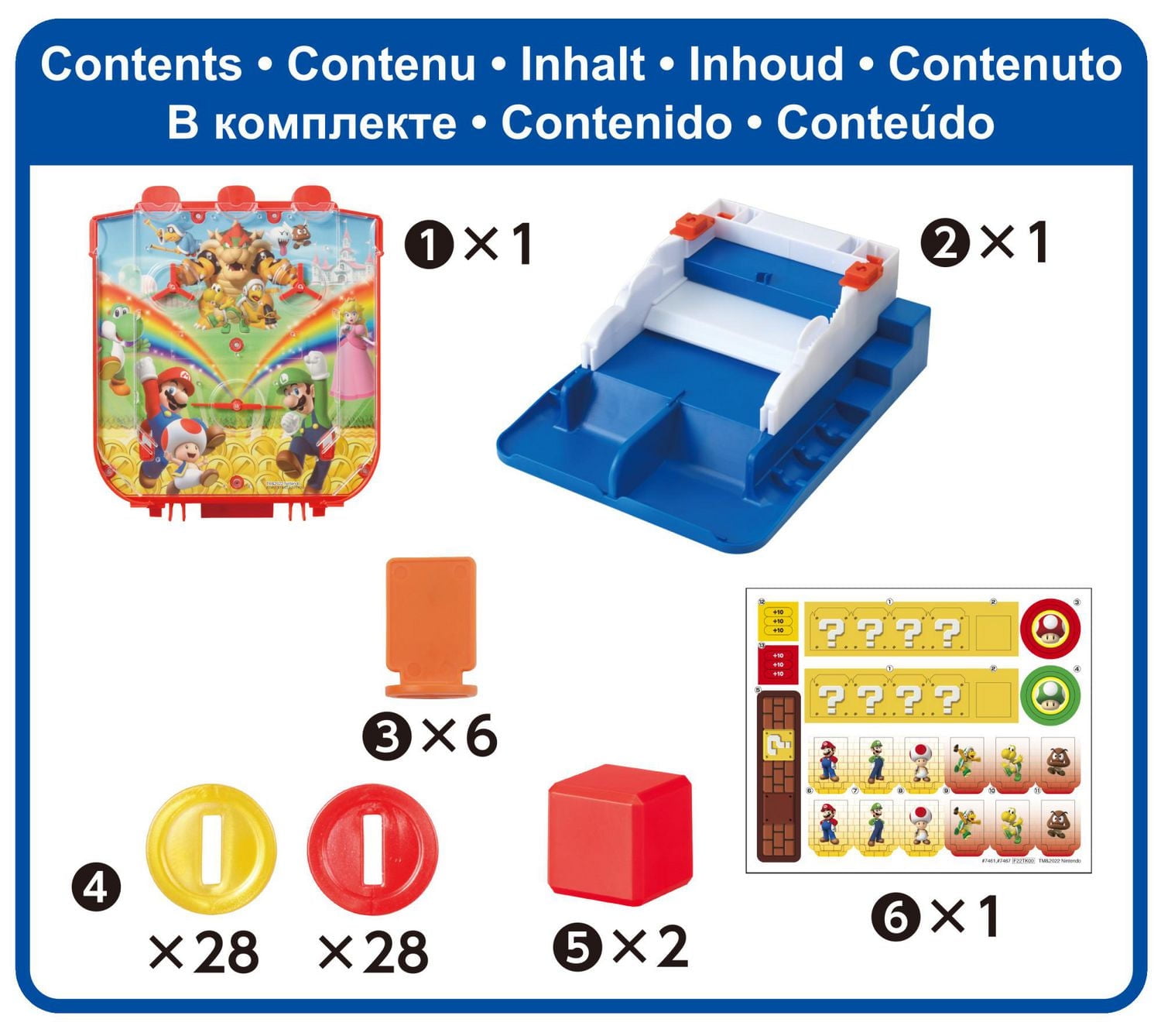 Epoch Games Super Mario Lucky Coin Game, Tabletop Action Game for Ages 4+