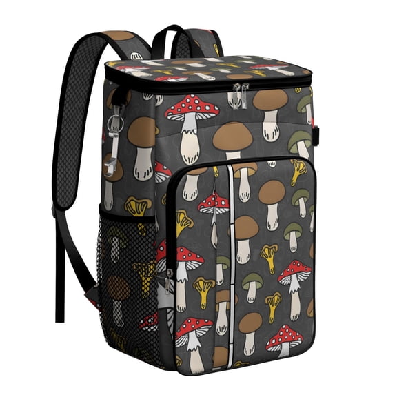 Boho Mushroom Insulated Cooler Backpack 20L - Leakproof Soft Cooler Bag for Camping, Beach & Picnic with Long-Lasting Insulation & Multiple Pockets