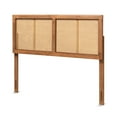 thumbnail image 2 of Baxton Studio Gilbert Mid-Century Wood Back Support Rattan Headboard, Full, Ash Walnut, 2 of 8