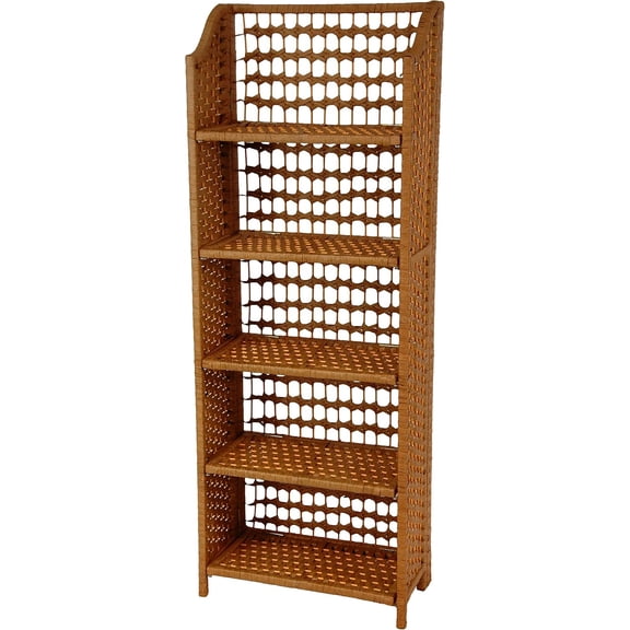53" Natural Fiber Shelving Unit - Honey