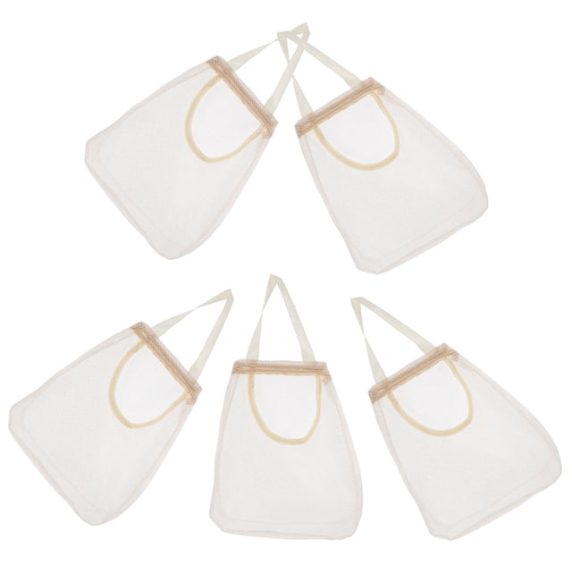 Hytrove 5Ud Bolsa De Almacenaje De Malla Beige Para Para Cebollas Y Papas