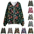 thumbnail image 5 of Towmus Women's Trendy Christmas Printing Graphic Jacket Zip Up Long Sleeve Hoodies Streetwear Fashion Coat With Pockets, 5 of 6