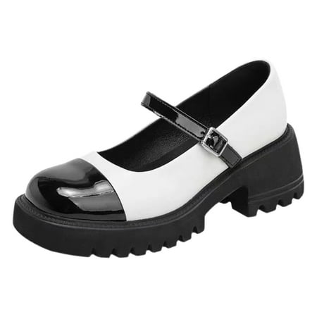 

2022 New Womens Shoes Simple And Fashionable New Thick Heel Color Matching Shoes French Small Leather Shoes With Platform Sole