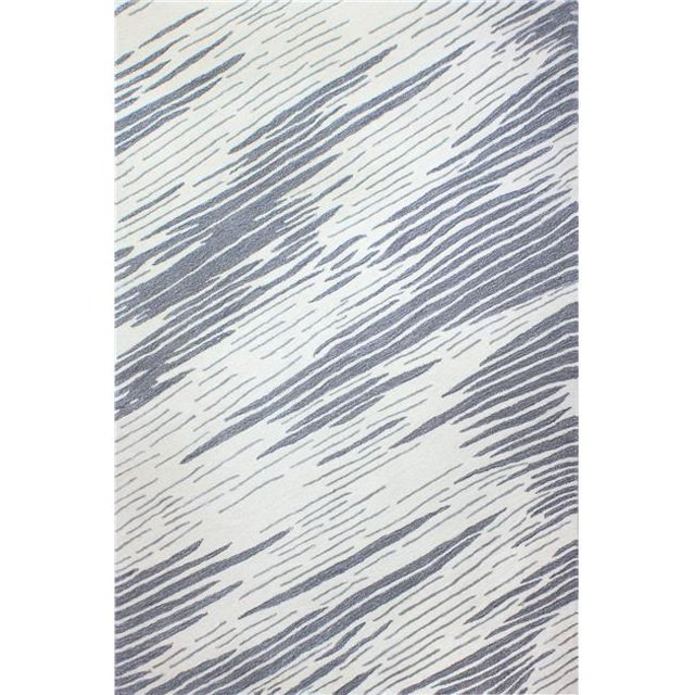 Bashian R129-IVGY-6X9-HG367 Bashian Greenwich Collection Abstract Contemporary Wool & Viscose Hand Tufted Area Rug, Ivory & Grey - 5 ft. 6 in. x 8 ft. 6 in.