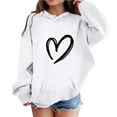 thumbnail image 5 of Girls Hoodie Kids Heart Printed White Hoodie Long Sleeve Lightweight Pullover Tops Loose Sweatshirt Fall Winter Clothes Girls 3T Clothes, 5 of 5
