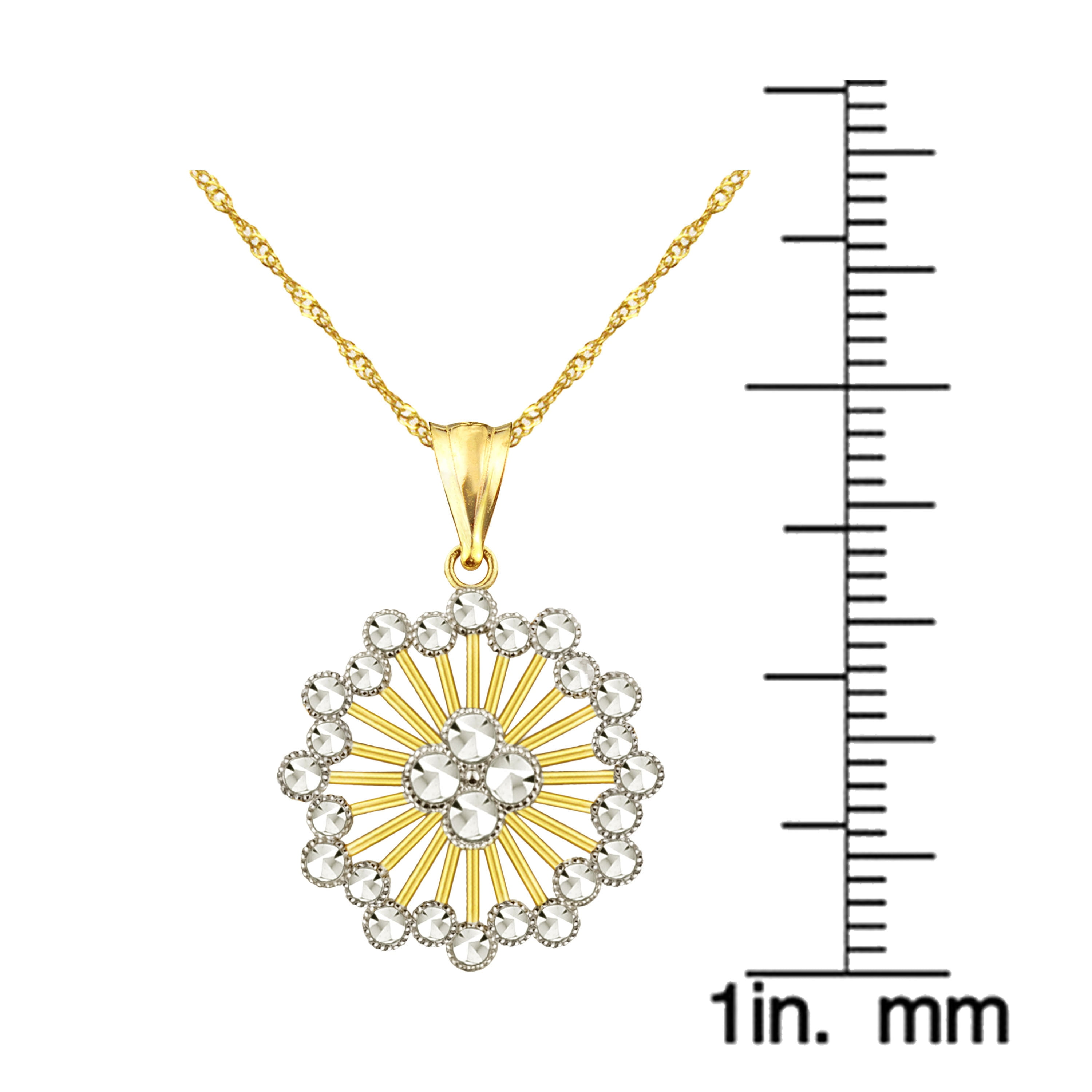 US GOLD 10kt Gold Diamond-Cut Starburst Charm Pendant