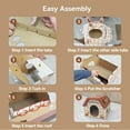 thumbnail image 2 of Best Pet Life Cardboard Cat House with Scratcher, Cat Bed for Indoor Cats, Cat Toy Pet Cat Scratcher House Cave Hideaway Gifts for Cat Birthday, Chocolate, 2 of 7