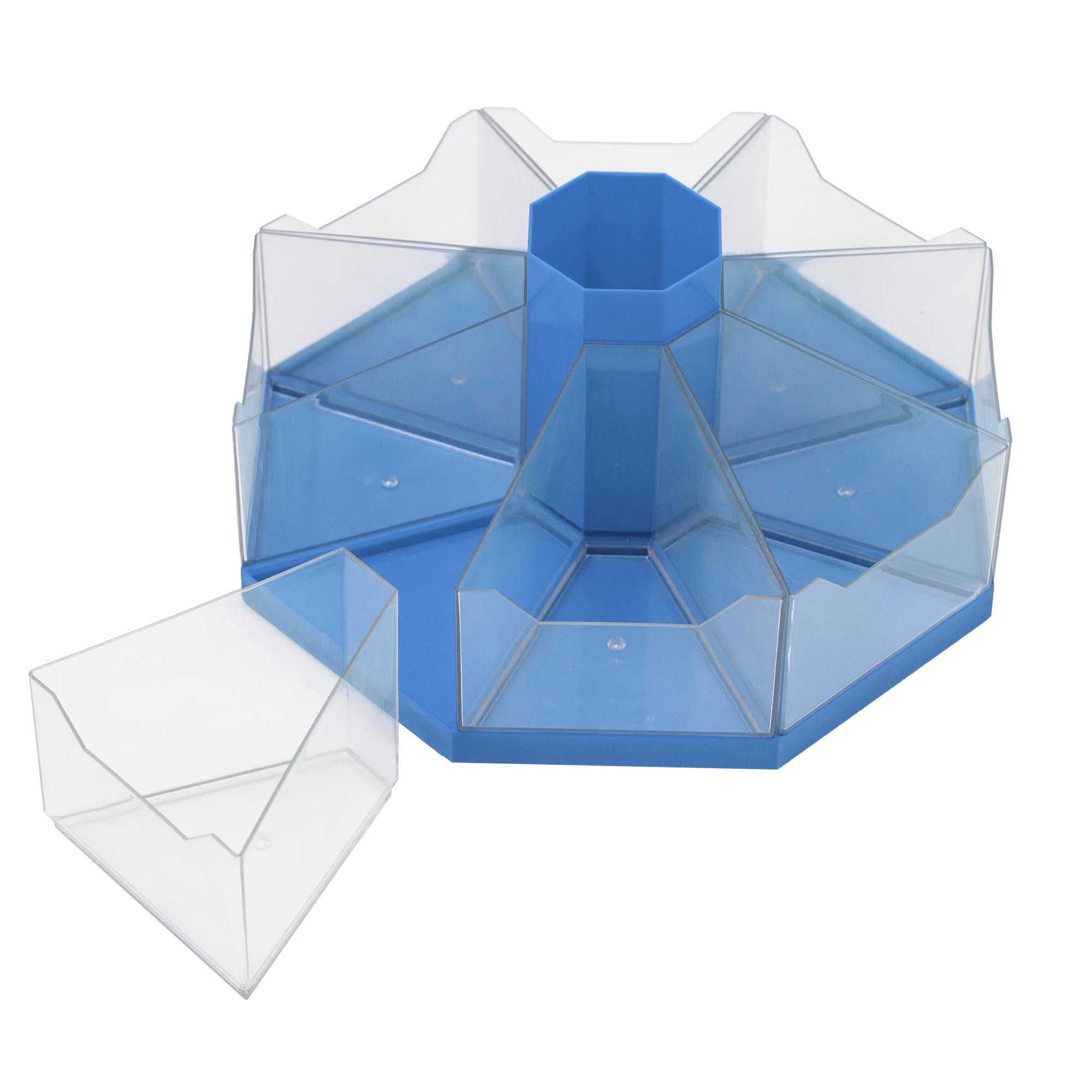 Junior Learning: Classroom Caddie - Blue - 360 Spinning Class & Desk Organizer, Holds 8 Removable Compartment Trays, Store Art & Writing Supplies