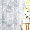 thumbnail image 4 of Exultantex Gray Lotus Floral Sheer Curtains for Bedroom,84 inches Long Botanical Print Soft Chiffon Curtain Panels,2 Pack, 4 of 5