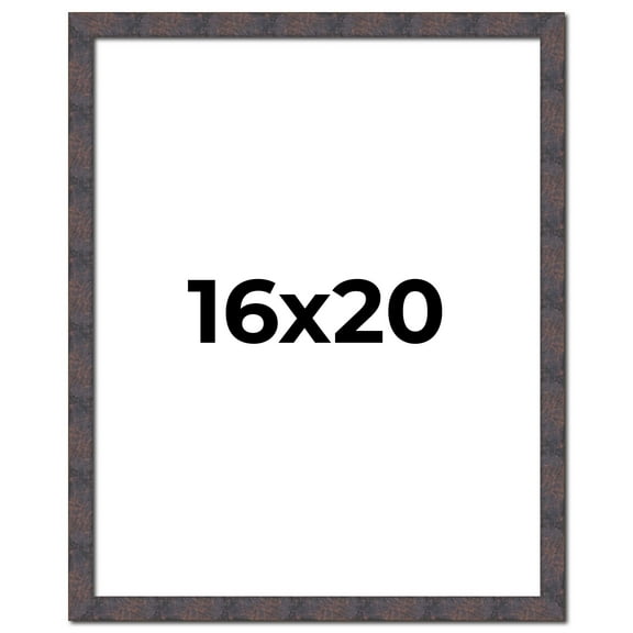 16x20 Frame Brown Rustic Lacquered Walnut Solid Wood Picture Frame Width | 0.875 Inch Moulding