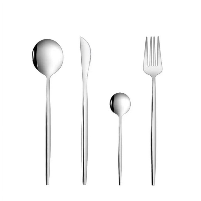 Juego de cubiertos dorados de 4 piezas, vajilla de cocina de acero inoxidable, cuchillo, tenedor, cuchara, Festival, regalo