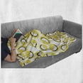 thumbnail image 5 of Lemons Soft Flannel Fleece Throw Blanket, Modern Repetitive of Doodle Style Citrus Slices in Circles, Cozy Plush for Indoor and Outdoor Use, 50" x 60", Mustard Charcoal Grey, by Ambesonne, 5 of 5