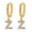 Z, variant on Wholesale Dainty Gold Plated Initial Hoop Earrings Letter Alphabet Dangle Earrings Fashion Sparkly Rhinestone Letter Initial Pendant Drop Earrings For Women Valent