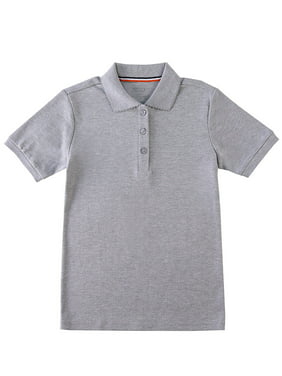 Smith's American Girls' S/S Polo Shirt - gray, 10 - 12 (Big Girls)