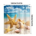 thumbnail image 3 of Hbdhejl Ocean Beach Print Shower Curtain 70X70 Inch With 12 Plastic Hooks Waterproof Shower Curtain Bathroom Heavy Side Shower Curtain Machine Washable Quick Dry, 3 of 8
