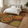 thumbnail image 3 of ODIKA 6'x9' Washable Area Rug Non-Slip, Easy Care, Brown Orange Geometric Design Elegant Abstract with Modern Artistry for Family Room, Living Room, Master Bedroom, 3 of 7