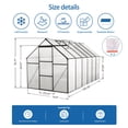 thumbnail image 3 of Enyopro Walk in Greenhouse, Garden Greenhouse for Outdoors, Upgraded Polycarbonate Plant Greenhouse with Sliding Door, Adjustable Roof Vent, 6x12ft, TE3067, 3 of 9