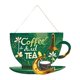 thumbnail image 2 of Letrero para puerta de cafetería, letrero comercial de madera estilo retro, accesorios para estación de café con cuerda. Verde, 2 of 9