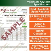 Glycerin Vegetable - 1 Gallon (10.75 lbs or 172oz net wt) - Non GMO - RSPO - Sustainable Palm Based - USP - KOSHER - PURE - Pharmaceutical Grade - safety sealed HDPE container with reseala