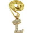 thumbnail image 3 of Icemond Rhinestone Studded Crown Small Initial Alphabet Letter Pendant Necklace 24" Box Chain Necklace in Gold Tone or Silver Tone, 3 of 5