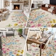 thumbnail image 5 of Colorful Floral Area Rugs 5'x8', Washable Small Throw Rugs for Classroom Bedroom, Farmhouse Country Dragonfly Butterfly Flower Indoor Outdoor Rug Non-Slip Low Pile Carpet Runner Reversible Floor Mats, 5 of 8