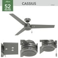 thumbnail image 2 of Hunter Fan Company 59262 Cassius Indoor/Outdoor Contemporary Modern Ceiling Fan, 52-inch, Matte Silver Finish, 2 of 7
