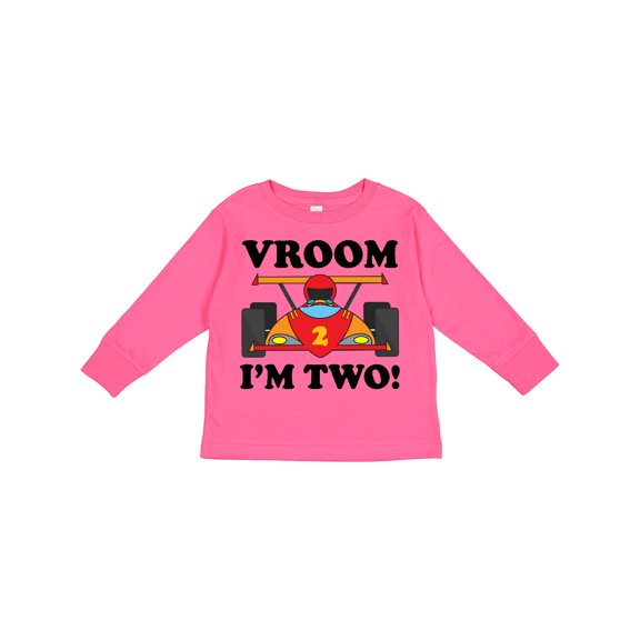 Inktastic 2nd Birthday Racing Car Boys or Girls Long Sleeve Toddler T-Shirt