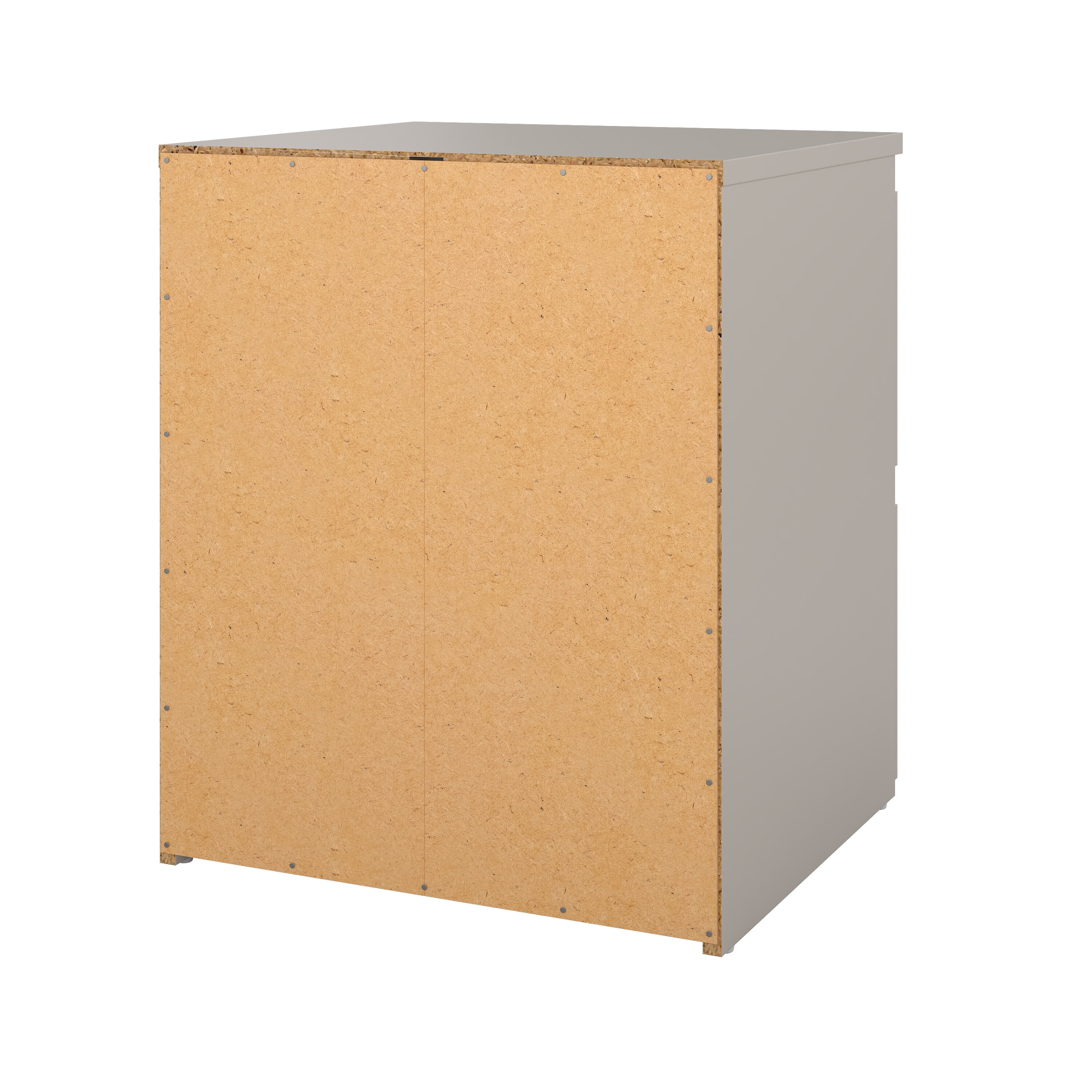 Tvilum 2 Drawer Herringbone Nightstand with Handle-Free Drawers, Soft Beige / Herringbone
