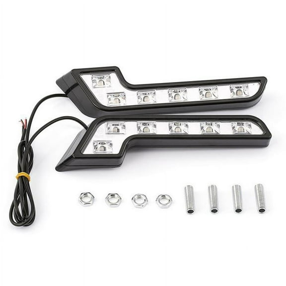 Acaigel 2x L Shaped 6led Super White 12v Waterproof Driving Fog Light Lamp Car Accessory