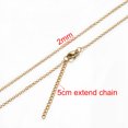 thumbnail image 1 of AHKNORMAILCUI 5 Pcs/lot Chaîne en Acier Inoxydable 1 1.5 2mm Rolo Collier Chaîne en Or 40 45 50 60CM Long Collier Fermoir Homard, 1 of 5
