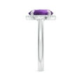 thumbnail image 3 of ANGARA Natural 3.2 Ct. Amethyst with Diamond Halo Ring in 14K White Gold for Women (Ring Size: 11.5), 3 of 9