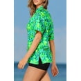 thumbnail image 5 of HAPPY BAY Hawaiian Shirts Womens Casual Summer Beach Party Blouses Shirt Hawaii Blouse Short Sleeve Tropical Vacation Dress Button up Shirts for Women XXL Paisley, Green, 5 of 6