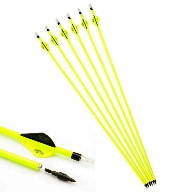 30" Yellow Carbon Arrows Archery Arrow Fletching for Compound Recurve