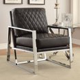 thumbnail image 2 of Coaster 900622 Accent Chair Chrome Frame Black Faux Leather Upholstery, 2 of 2