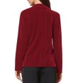 thumbnail image 3 of INSPIRE CHIC Velvet Blazer for Women Long Sleeve Notch Lapel Button Vintage Work Office Blazers with Pockets XL Red, 3 of 6