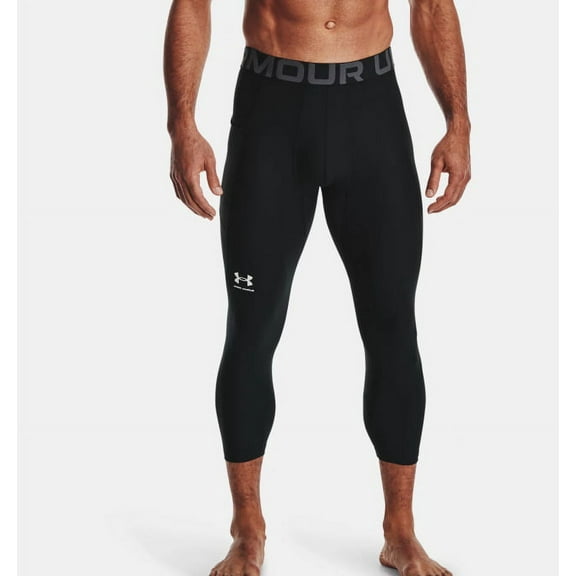 Under Armour Men's Armour HeatGear 3/4 Leggings , Black (001)/Pitch Gray , Small