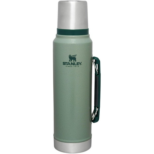 Botella Stanley Classic 1,1 L color verde martillado con aislamiento al vacío