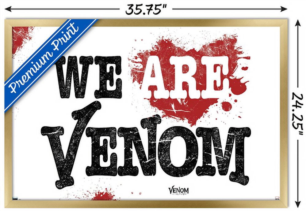 Marvel Venom: Let There be Carnage - We Are Venom Heart Wall Poster, 22.375" x 34", Framed