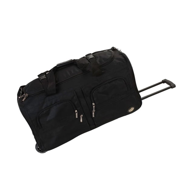 Bolsa de lona Rockland Rolling Black de 40 litros con ruedas y bolsillos