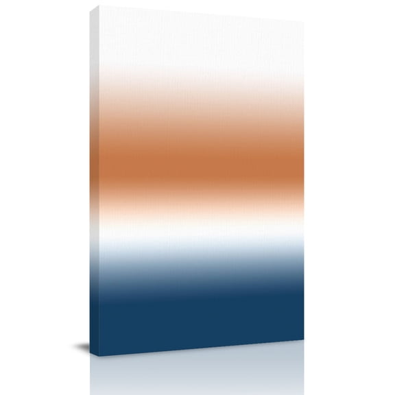 Orange and Blue Gradient Canvas Wall Art for Living Room, Minimalist Navy Blue Ombre Modern Art Wall Decor Framed Artwork Pictures Ready to Hang for Bedroom Office Home Decor
