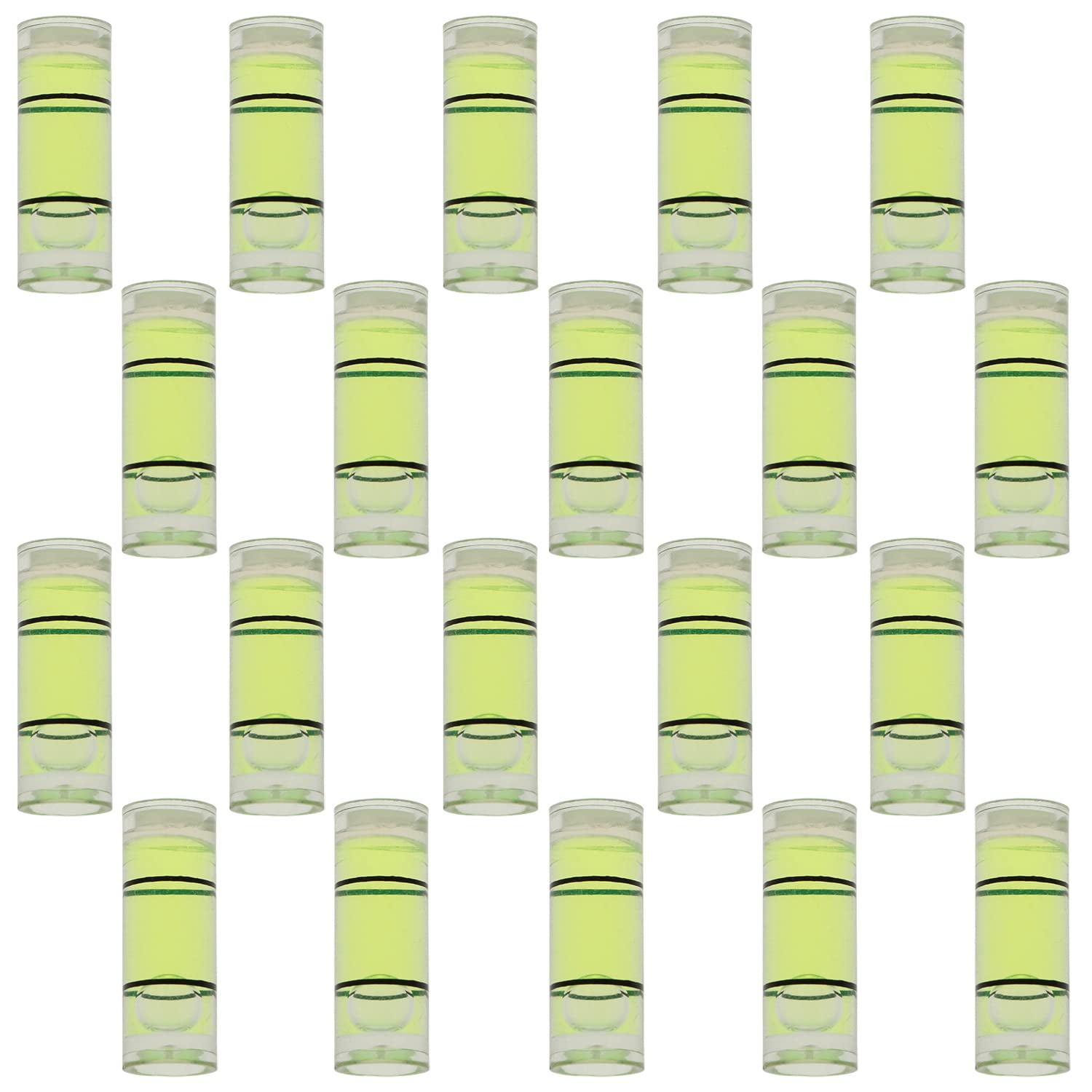 Archery Bow Sight Cylindrical Spirit Level 6.5x18mm Transparent 20pcs