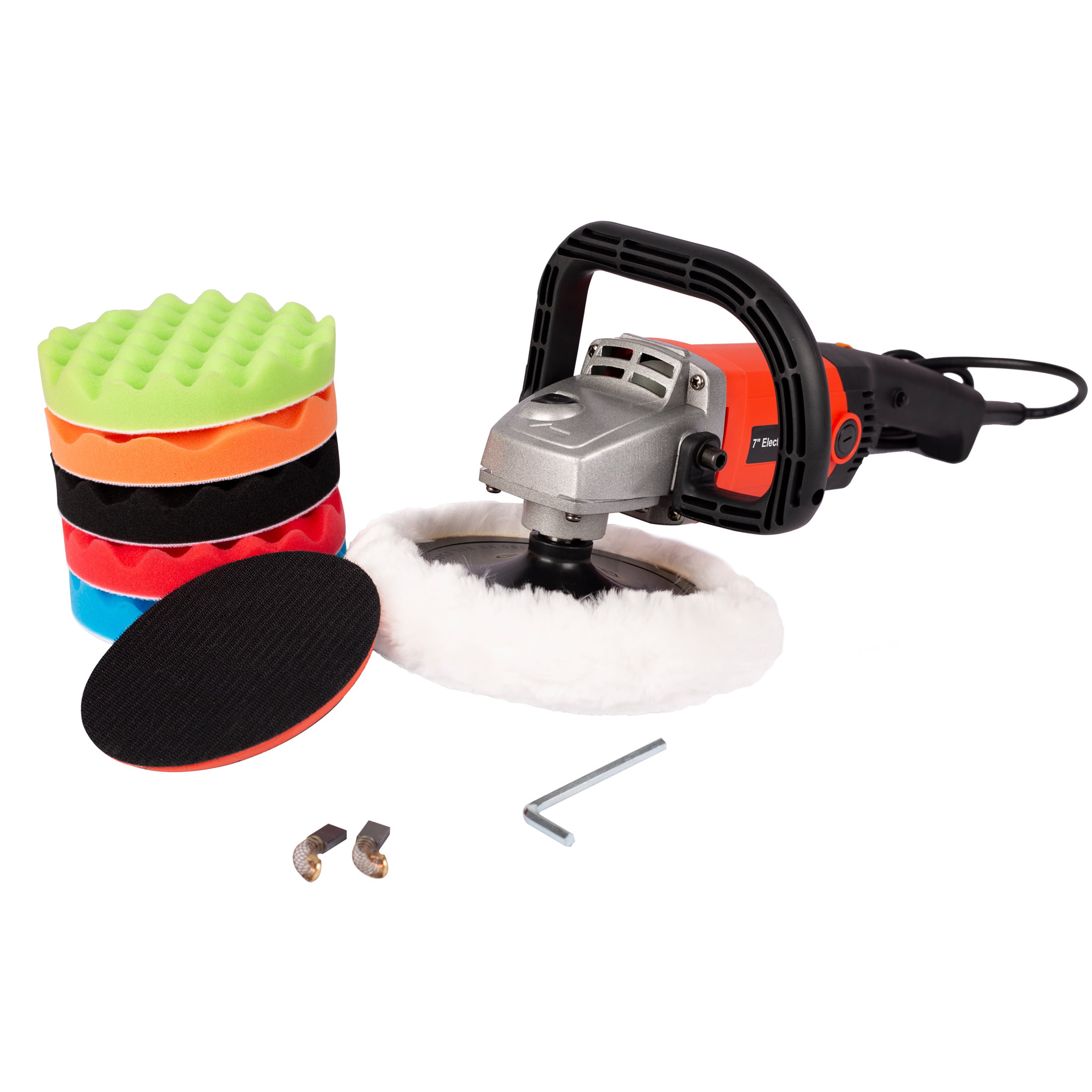 Polisher, Car Polishing Machine 10-Amp Electric 7 inch Pad with Accessory Kit 6 Variable Speeds to Buff, Polish, Smooth and Finish, Ideal for Car and